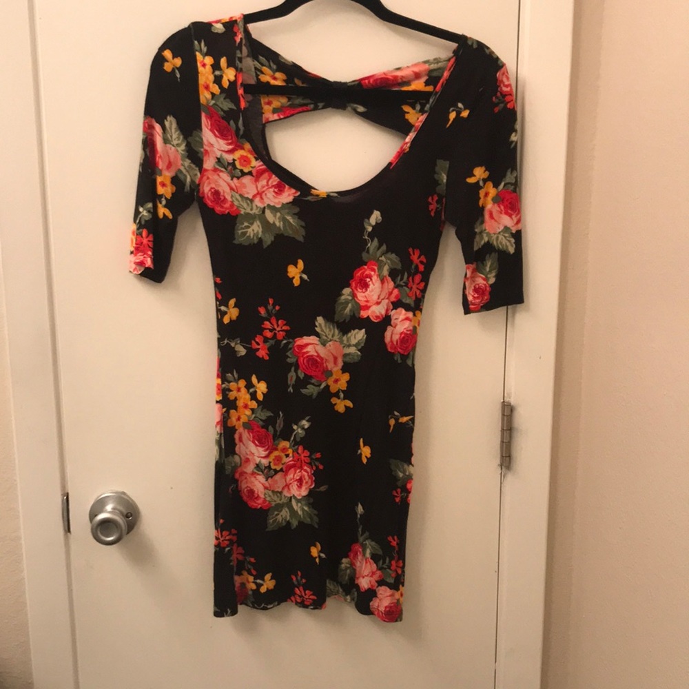 Black dress with flowers